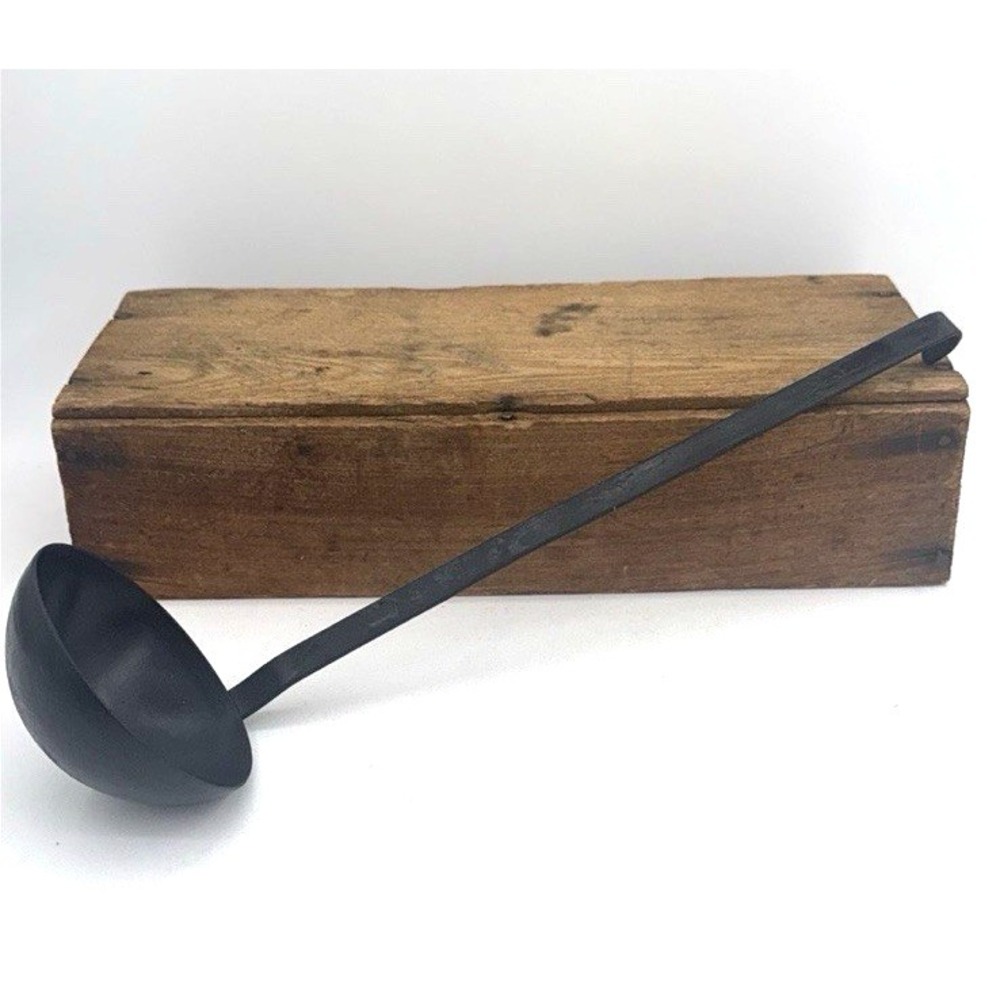 Antique Hand Forged Metal Hearth Ladle 15.5" Primitive Fireplace Campfire Tool